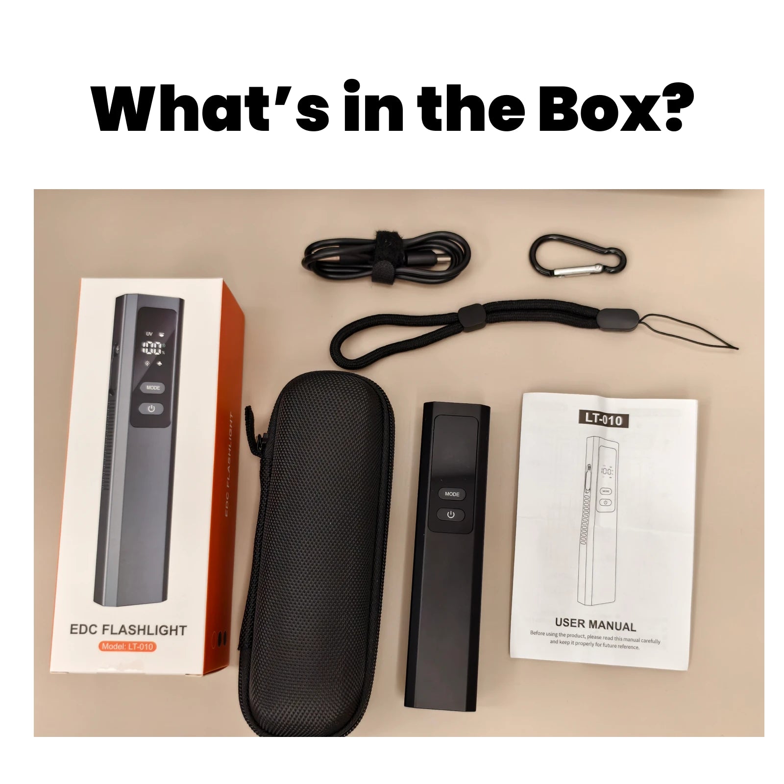 LT010 - EDC Rechargeable Multi-function Flashlight