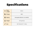 S003 - 365nm UV Blacklight Flashlight (5000mAh)