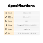 S007 - Adjustable Beam Rechargeable Flashlight