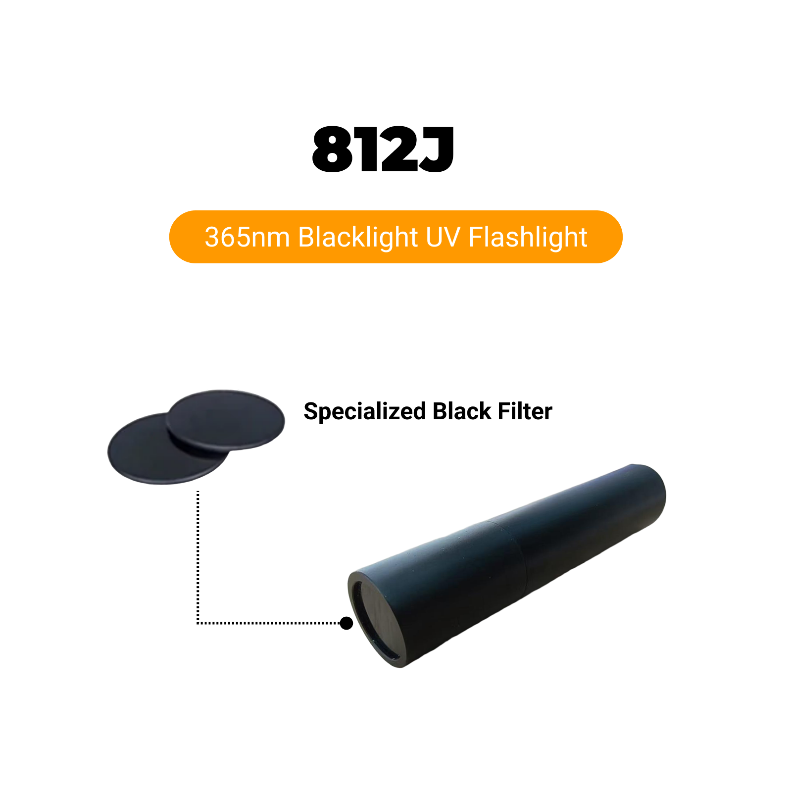 812J - 365nm UV Blacklight Flashlight with IR Laser