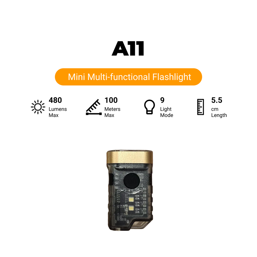 A11 - EDC Mini Rechargeable Multi-function Flashlight