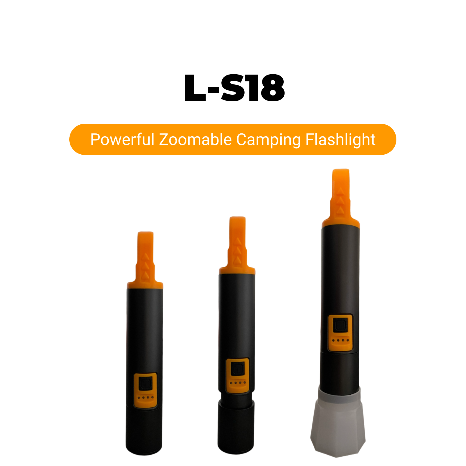 LS18 - Rechargeable Zoomable Hanging Camping Flashlight