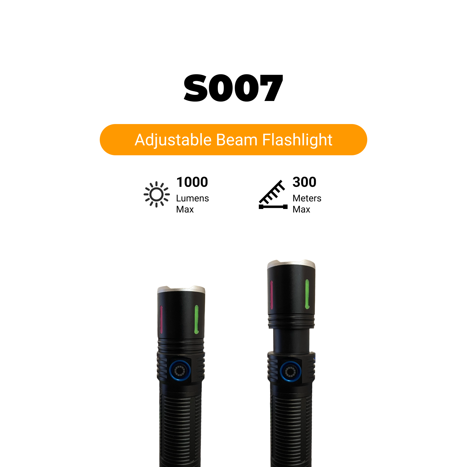 S007 - Adjustable Beam Rechargeable Flashlight