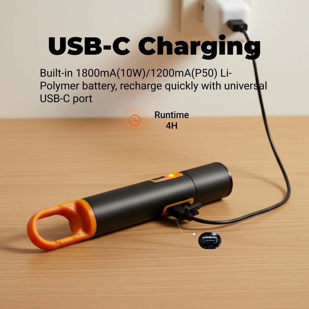 LS18 - Rechargeable Zoomable Hanging Camping Flashlight