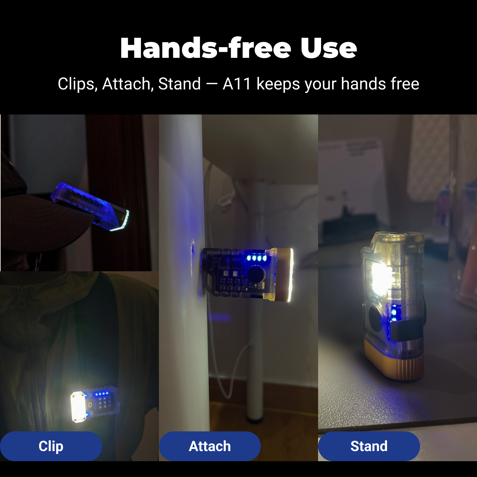 A11 - EDC Mini Rechargeable Multi-function Flashlight