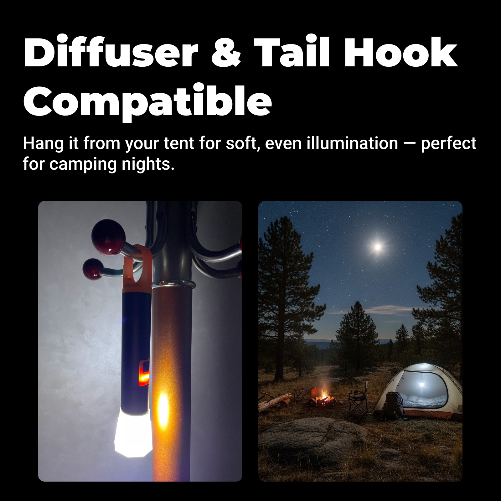 LS18 - Rechargeable Zoomable Hanging Camping Flashlight