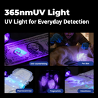 812J - 365nm UV Blacklight Flashlight with IR Laser